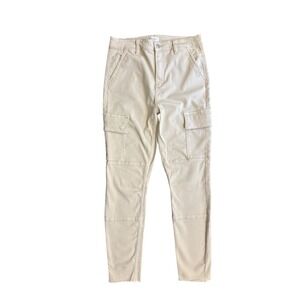Favorite Daughter Utility Cargo Pants Beige Slim Straight Stretch Raw Women's 29